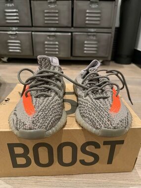 Yeezy Boost 350 V2 Grey with Orange Stripe